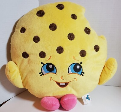 #ad Shopkins Kookie Chocolate Chip Cookie Stuffed Plush Toy Pillow Yellow Brown 16quot; $12.00