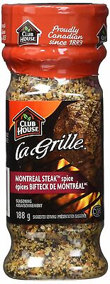 #ad 3 PACK CLUB HOUSE LA GRILLE MONTREAL STEAK SPICE SEASONING 180g CANADA FRESH $24.95