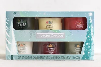 #ad Yankee Candle Holiday Gift Set of 6 Christmas Cookie 1.3oz Each NEW Cedar $22.99