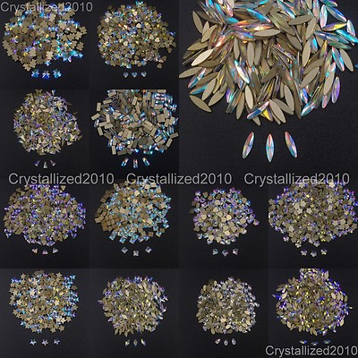 #ad #ad Top Crystal AB Czech Crystal Rhinestone Flatback Nail Art Decoration Small Shape $2.69