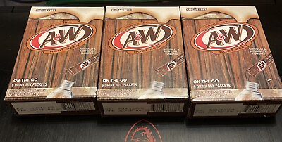 #ad Aamp;W Root Beer On the Go Drink Mix Singles Sugar Free 3 Boxes =18 Packets $10.95