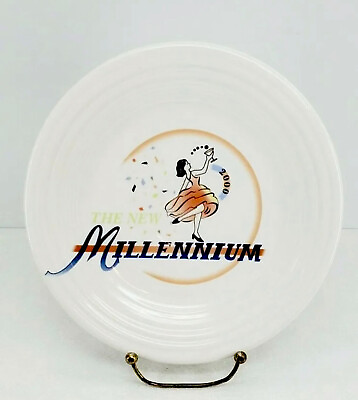 #ad Set Of 8 FIESTA millennium 2000 DANCING LADY 9quot; LUNCHEON lunch PLATEs white NEW $85.00