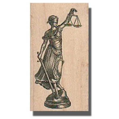 #ad NEW Mounted Rubber Stamp LADY JUSTICE Lawyer Judge Scales of Justice Legal $9.98