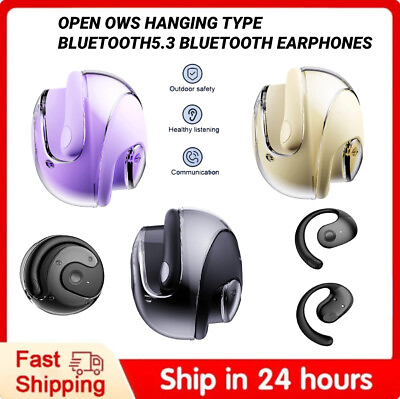 #ad Ear Hook Bluetooth 5.3 Headset Wireless Earphones Earbuds Stereo Headphones $14.46