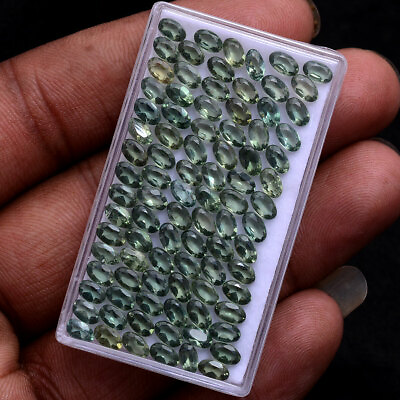 #ad 90 Pcs Natural Apatite Top Quality Oval Cut Loose Untreated Gemstone Lot 5mmx3mm $46.49