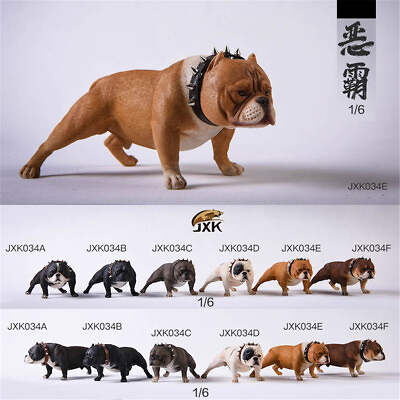 #ad JXK 1:6 Scale American Bully Pitbull Dog Model Pet Animal Collection Decor Gfit $34.99