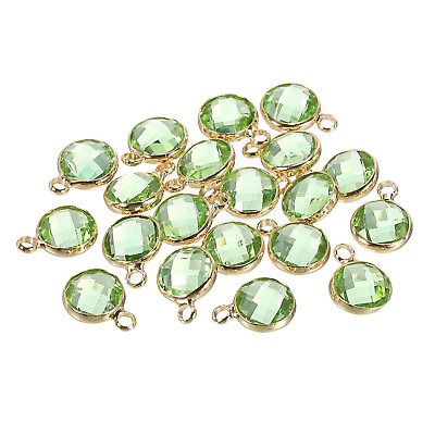 #ad Crystal Birthstone Charm August Pendants Drop Bead Light Green Pack of 20 $13.33
