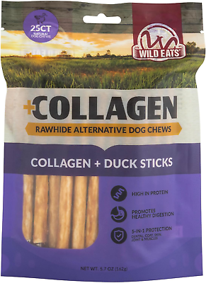 #ad Wild Eats Beef Collagen Sticks for Dogs 25 Pack 5 Inch Long Lasting Dog Chews $18.16