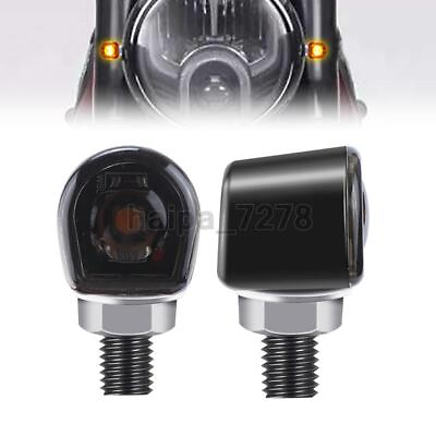 #ad 2X LED Motorcycle Turn Signals Indicator Amber Blinker Light Universal Mini Lamp $12.28