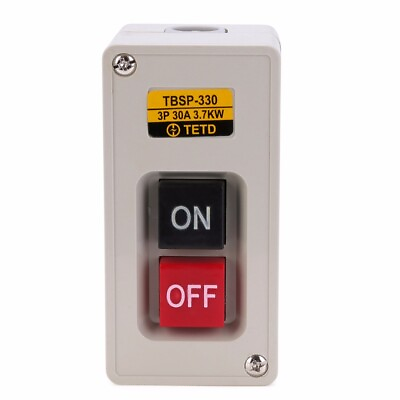 #ad TBSP 330 3 Phase 3.7Kw Power Push Button Switch Station 30A ON OFF New ✦Kd $4.02
