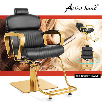 #ad BlackGold All Purpose Reclining Hydraulic Barber Chair Salon Beauty $217.99