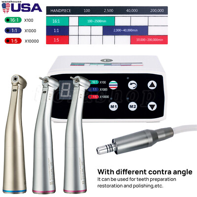 #ad NSK Style Dental Brushless LED Electric Micro Motor 1:5 Increasing Handpiece UPS $95.90