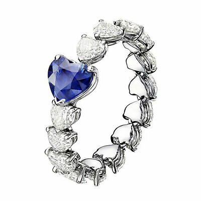 #ad Fashion Heart 925 Silver Ring Women Jewelry Cubic Zircon Wedding Ring Sz 6 10 $2.69