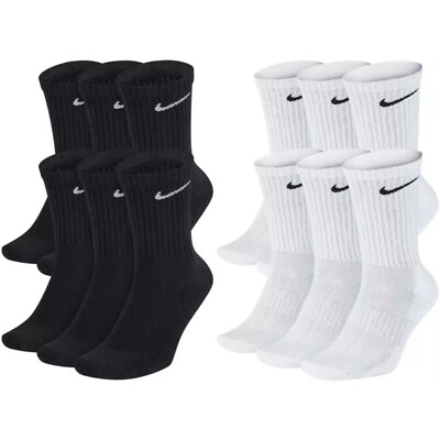 #ad Nike Men#x27;s Socks Dri Fit Everyday Cushioned Athletic Fitness Crew Training Socks $9.48
