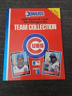 #ad 1988 Donruss Cards The Chicago Cubs Team Collection Booklet Sandberg Dawson $22.00
