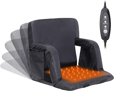 #ad 2 Pack Heated Sportneer Stadium Seats for Bleachers with Back Support Black $99.95