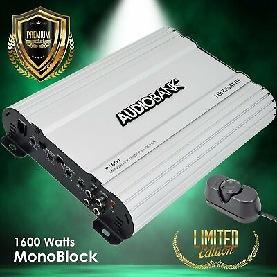 #ad Audiobank Monoblock 1600 WATTS Amp Class D Car Audio Stereo Bass Amplifiers $59.99