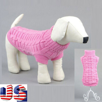 Pet Dog Clothes Cat Clothing Warm Sweater Vest Knitted Coat Apparel Puppy Jacket $8.32