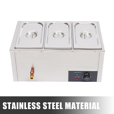 #ad Food Warmer Buffet Bain Marie Large Capacity 3 Pan 7 Liters Electric Steam Table $109.73