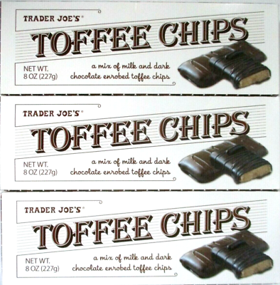 #ad 3 Packs Trader Joe#x27;s Toffee Chips Mix of Milk amp; Dark Chocolate 8 oz Each Pack $24.99