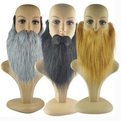 #ad Funny Long False Beard Carnival Costume Cosplay Mustaches Adult Long Facial Hair $13.99