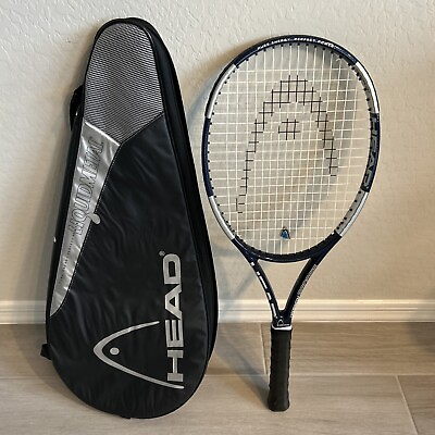 #ad Head LiquidMetal Genesis Oversize 107 L1 Tennis Racquet 4 1 4 With Bag Blue Gray $29.66