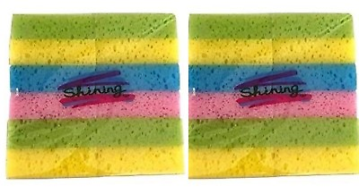 #ad 2 Packs 12 Pieces Shining Multi Use Cleaning Sponge Kitchen Total 24 Pieces $7.99
