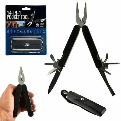 #ad 14 In 1 Pocket Tool Outdoor Survive Camping Kit Pocket Multi Knife Pliers Tools $8.63