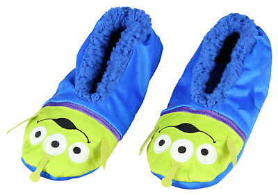 #ad Disney Toy Story Aliens Little Green Men Slipper Socks No Slip Sole $20.95