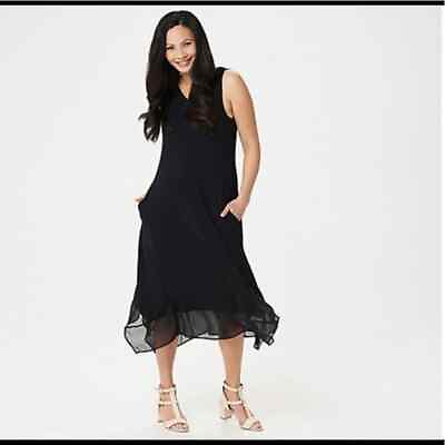 #ad LOGO Lori Goldstein Knit Maxi Dress Chiffon A305433 $29.99
