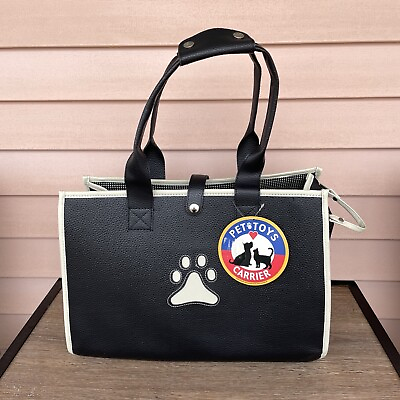#ad Portable Pet Carrier Travel Tote Bag Handbag Faux Leather Puppy Cat Dog NWT $25.00