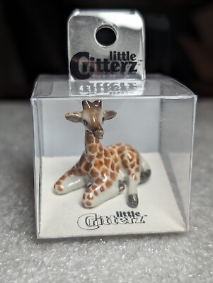 #ad Little Critterz Miniature Porcelain Animal Figure Giraffe Calf Aerial LC405 NIB $12.88