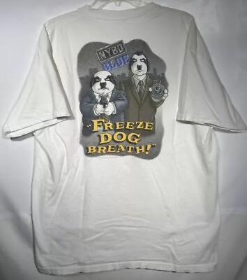 #ad Big Dogs Vintage 90’s NYPD Blue Crewneck T Shirt Size 2XL Freeze Dog Breath EUC $34.95