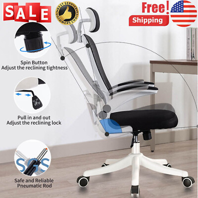 #ad Office chair ergonomic desk chair swivel chair adjustable flip up arms $69.87