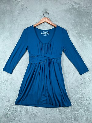 #ad Womens Dresses XS X Small SOMA Live Lounge Luxuriously Soft Blue Stretch Pockets $17.09