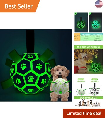 #ad Glow in The Dark Dog Soccer Ball Interactive Toy for Small amp; Medium Dogs $29.10