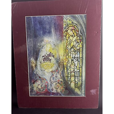 #ad Sulamith Wulfing Print New Sealed Stained Glass Mary Angels Glowing Beautiful $48.00