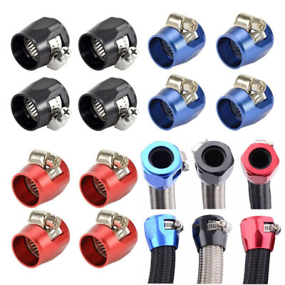 #ad 4 6 8 10 AN Hex Hose Finisher Clamp Screw Band Hose End Cover Fuel Gas Oil Hose $3.67
