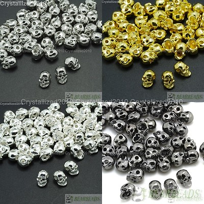 #ad Side Drilled Metal Skull Bracelet Necklace Earring Connector Charm Spacer Beads $8.98