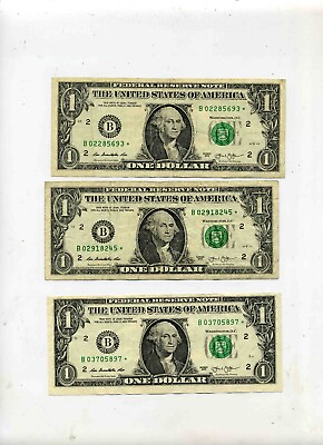 #ad #ad 3 bills with 2013 B Star Note Dollar duplicates $600.00