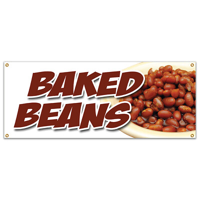 #ad BAKED BEANS BANNER SIGN slo slow cooked hot dogs brown sugar bacon $99.99