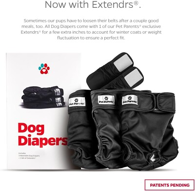 #ad Pet Parents Premium Washable Dog Diapers amp; Extendrs 3pack FREE SHIPPING $20.98