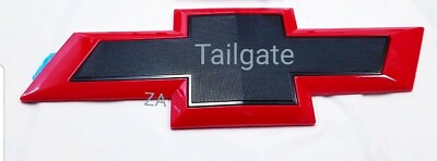 #ad 1Black amp; Red Tailgate Grill Bowtie Emblem Badge Fits Silverado 1500 2500 3500 HD $224.99