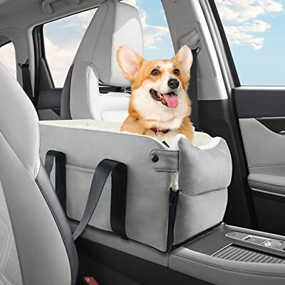 #ad dog car seat booster cage center console dog car seats for small pets stable... $39.84