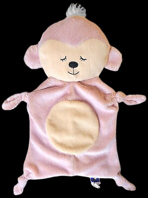 #ad Manhattan Toy My Snuggly Blanket Pink Monkey Lovey Plush Knotted 2010 Flat 12quot; $69.99