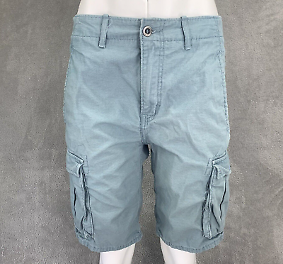 #ad Levis Cargo Shorts 100% Cotton Rip Stop Green Blue Teal 11quot; Inseam Men Size 29 $19.98
