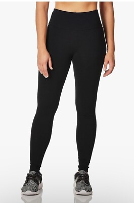 #ad Spalding Women#x27;s High Waisted Cotton Leggings Comfortable Yoga Pants Black XL $11.50