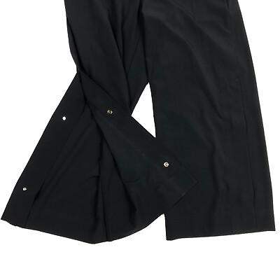 #ad ATHLETA Tribeca Cropped Pant Black Wide Leg Snap Style 281969 0P XS Petite $21.99
