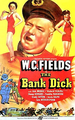 #ad 16MM B W Film THE BANK DICK 1940 WC Fields Shemp Howard Una Merkel VG 2500#x27; $174.95
