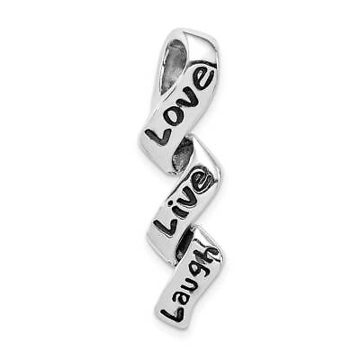 #ad Sterling Silver Rhodium plated Love Live Laugh Charm $58.16
